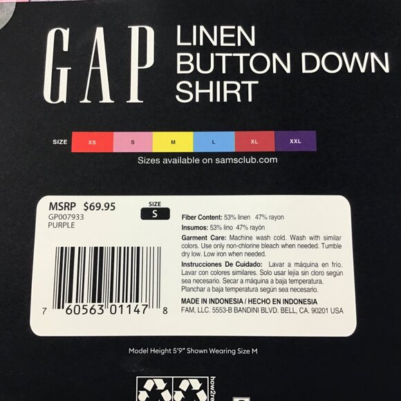 Gap Women's Linen Button Down Top MSRP $69.95 - Picture 6 of 6
